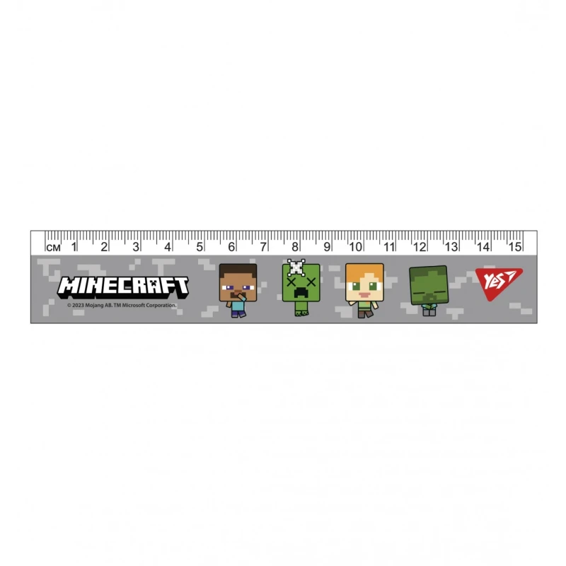 Лінійка &quot;Minecraft&quot; Yes 370653 15 см  Сірий