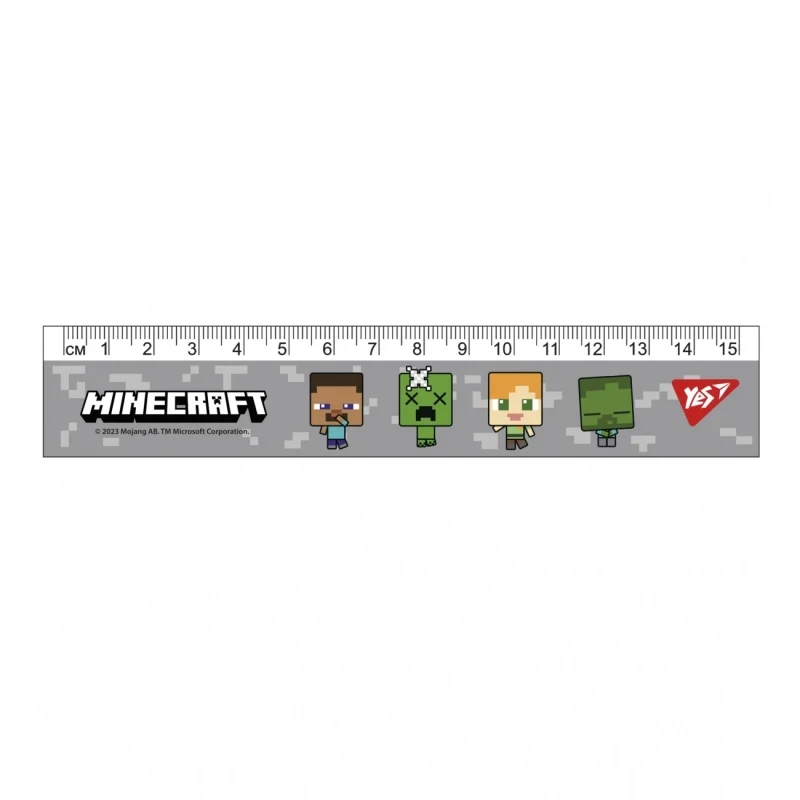Лінійка &quot;Minecraft&quot; Yes 370653 15 см  Сірий