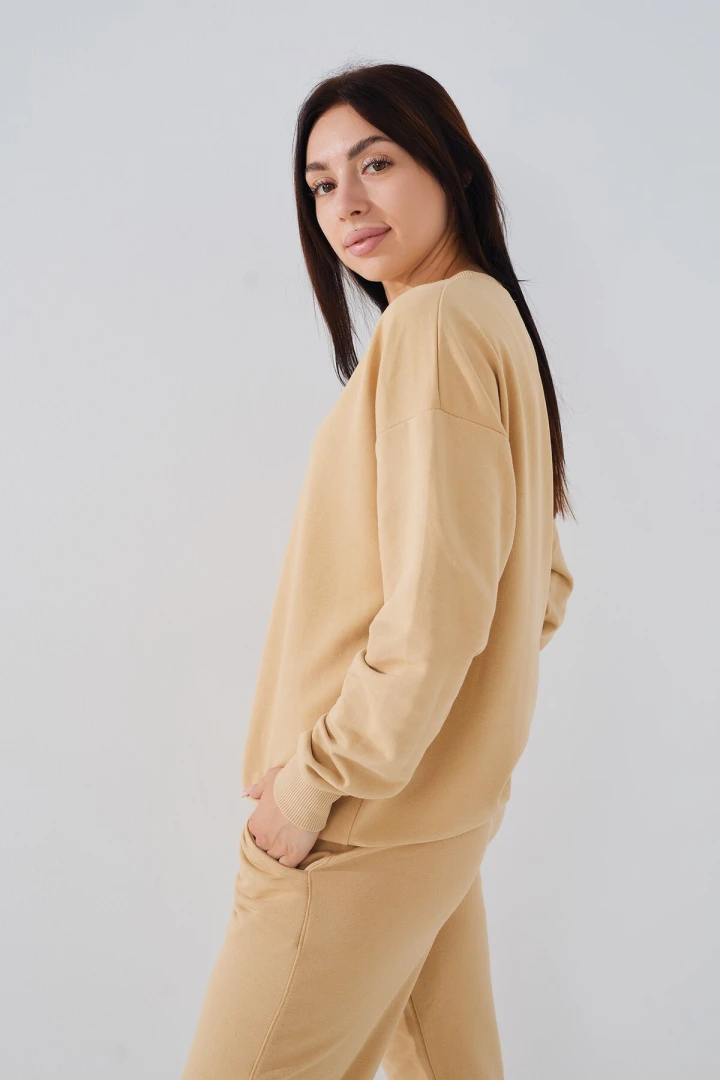 Свитшот женский On me Kuz-2 baza 2XL Бежевый (2000989529781D)  Фото №1