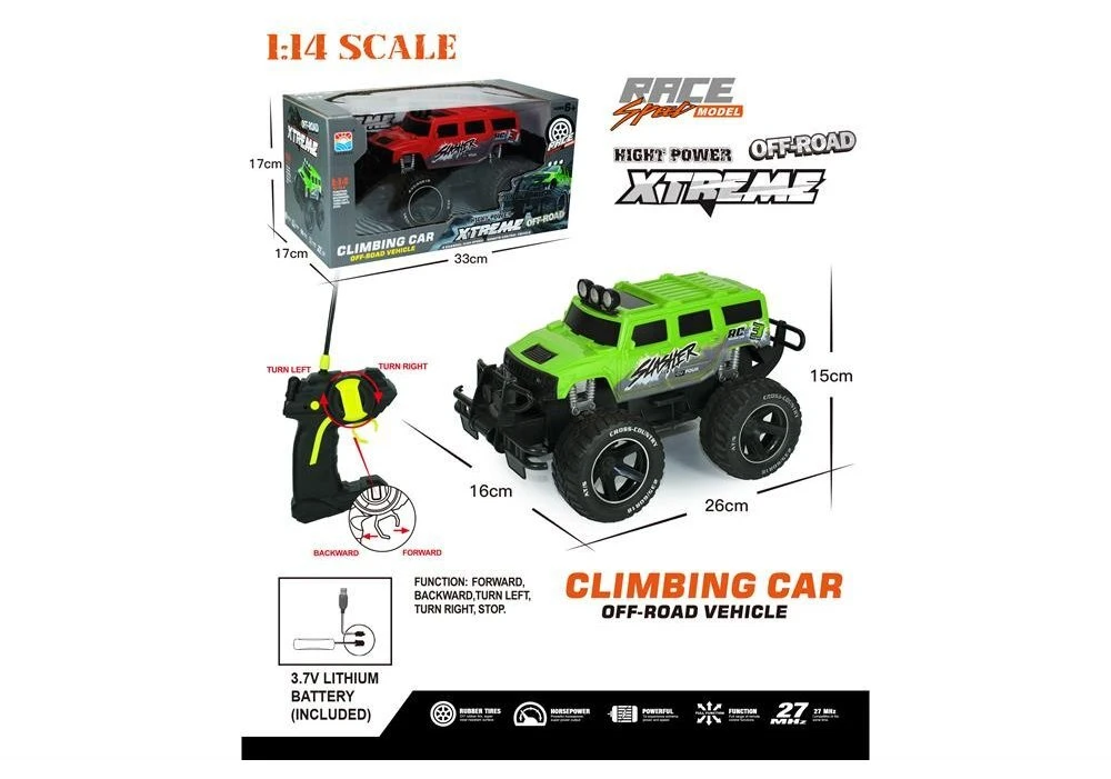Машинка на радіокеруванні CLIMBING CAR  HW22098356 Салатовий