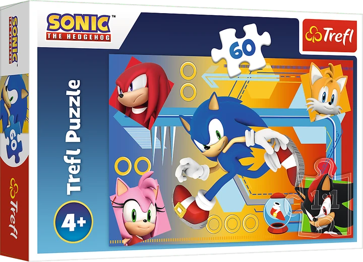 Пазлы Trefl «Sonic Соник в действии» 17387 60 эл. Разноцветный