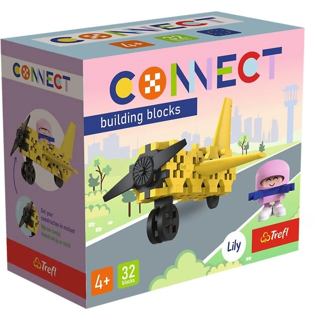 Конструктор Trefl Connect Літак 62042 32 ел. Різнокольоровий