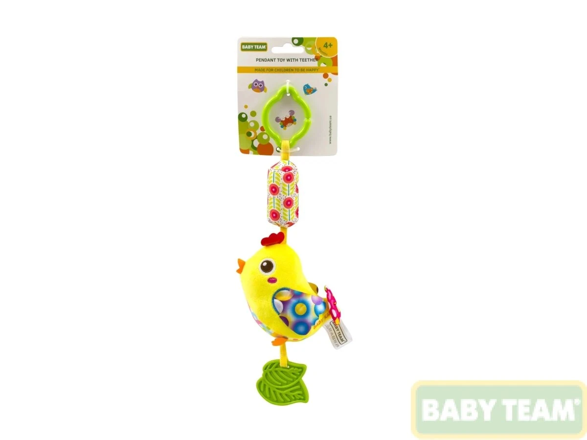 Игрушка-подвеска с прорезывателем Ципленок BABY TEAM 8520 Желтый