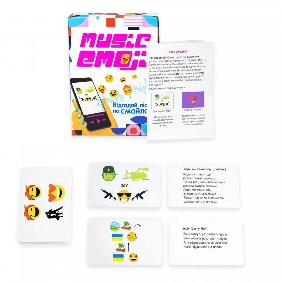 Настільна гра Strateg Music Emoji розважальна українською мовою 30249 (4823113819354)  Фото №0