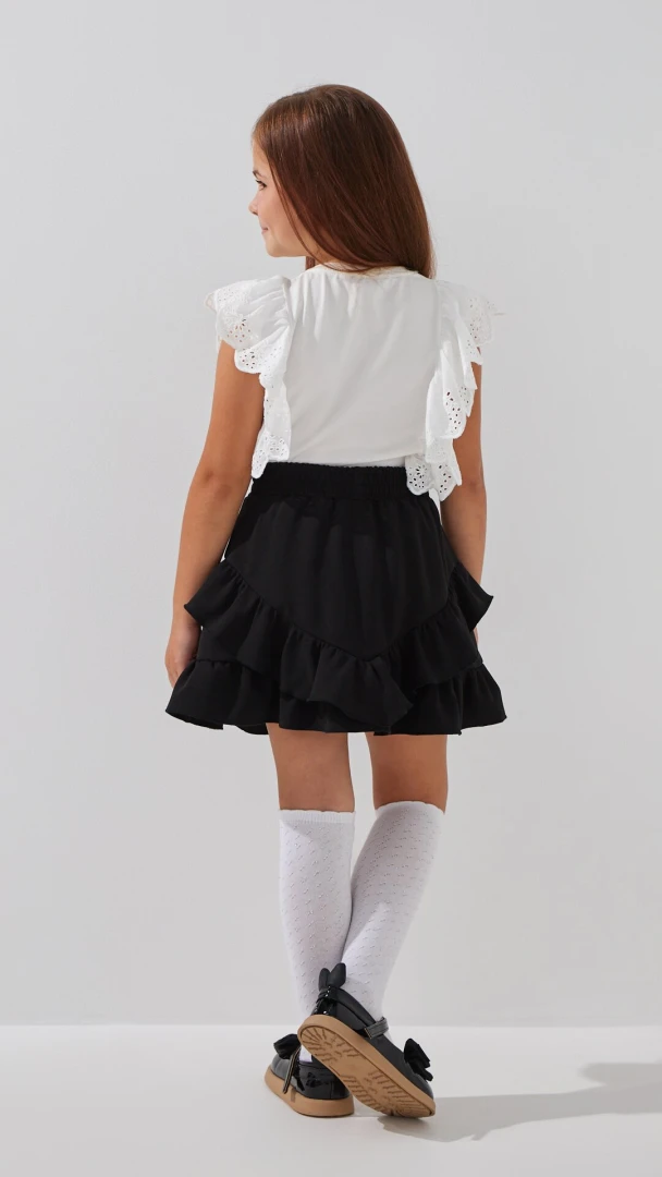 Блуза трикотажна для дівчинки Aura Style 861 116 см Молочний  Фото №2