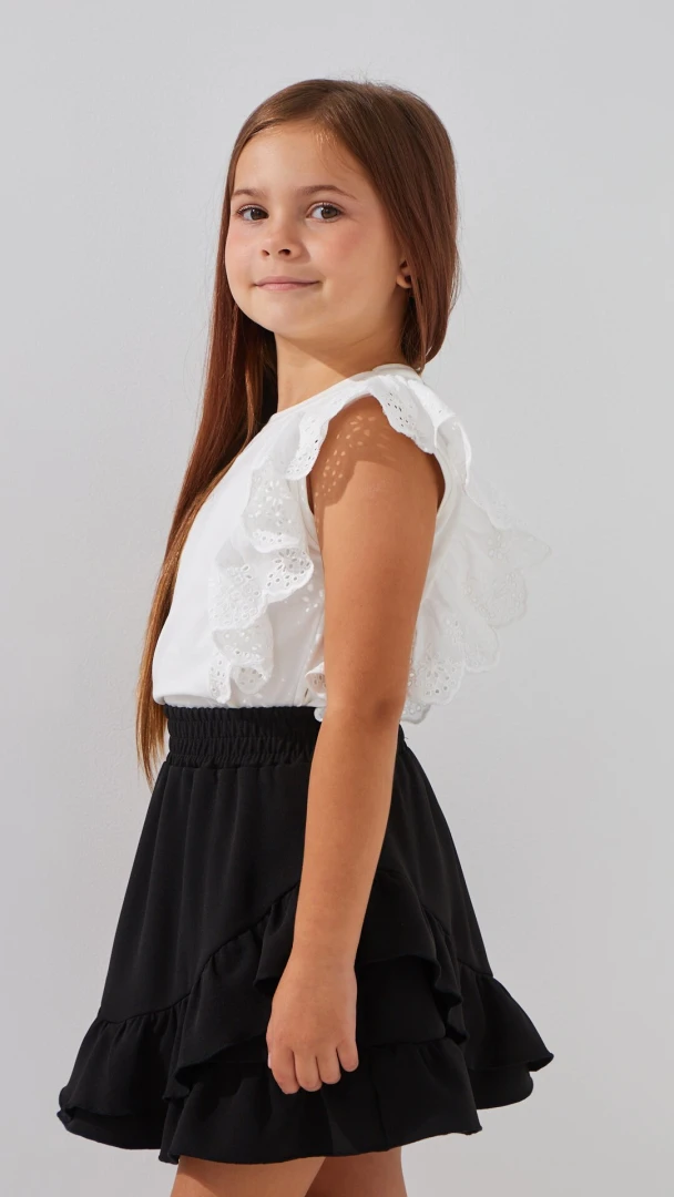 Блуза трикотажна для дівчинки Aura Style 861 116 см Молочний  Фото №1