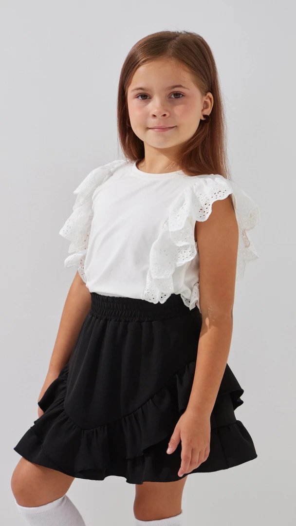 Блуза трикотажна для дівчинки Aura Style 861 116 см Молочний