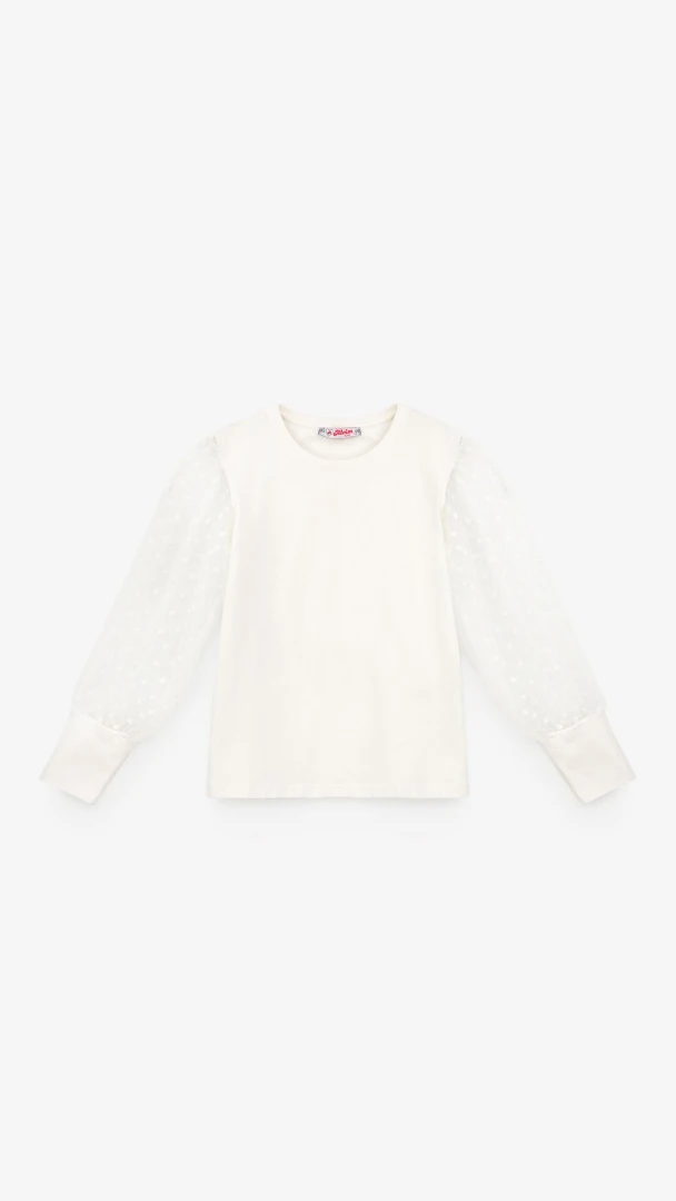 Блуза трикотажна для дівчинки Aura Style 865 116 см Молочний