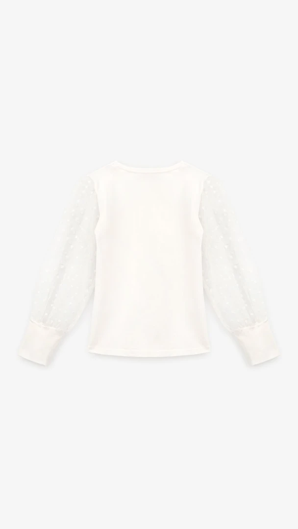 Блуза трикотажна для дівчинки Aura Style 865 116 см Молочний  Фото №2