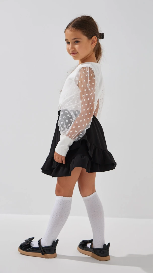 Блуза трикотажна для дівчинки Aura Style 865 116 см Молочний  Фото №2