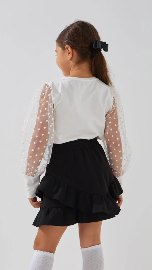 Блуза трикотажна для дівчинки Aura Style 865 116 см Молочний  Фото №3