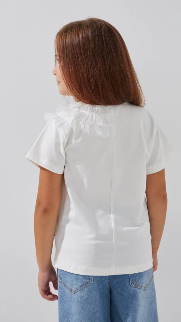 Блуза трикотажна для дівчинки Aura Style 867 116 см Молочний  Фото №2