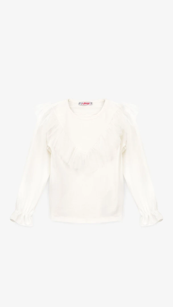 Блуза трикотажна для дівчинки Aura Style 870 122 см Молочний