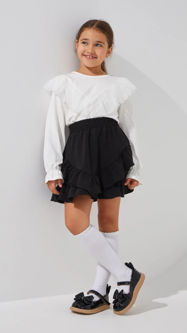 Блуза трикотажна для дівчинки Aura Style 870 122 см Молочний  Фото №0