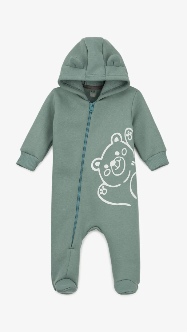 Человечек Медвежонок флисовый для мальчика Baby Life 22-05 74 см Оливковый