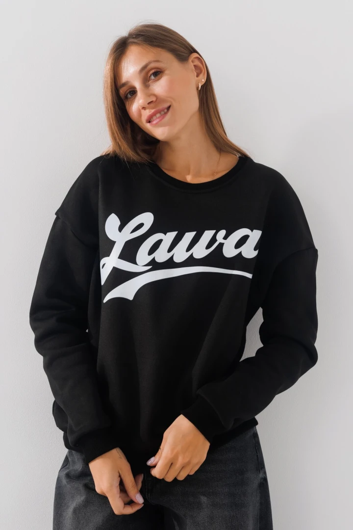 Cвітшот з принтом жіночий LAWA P-WB02371 XS Чорний