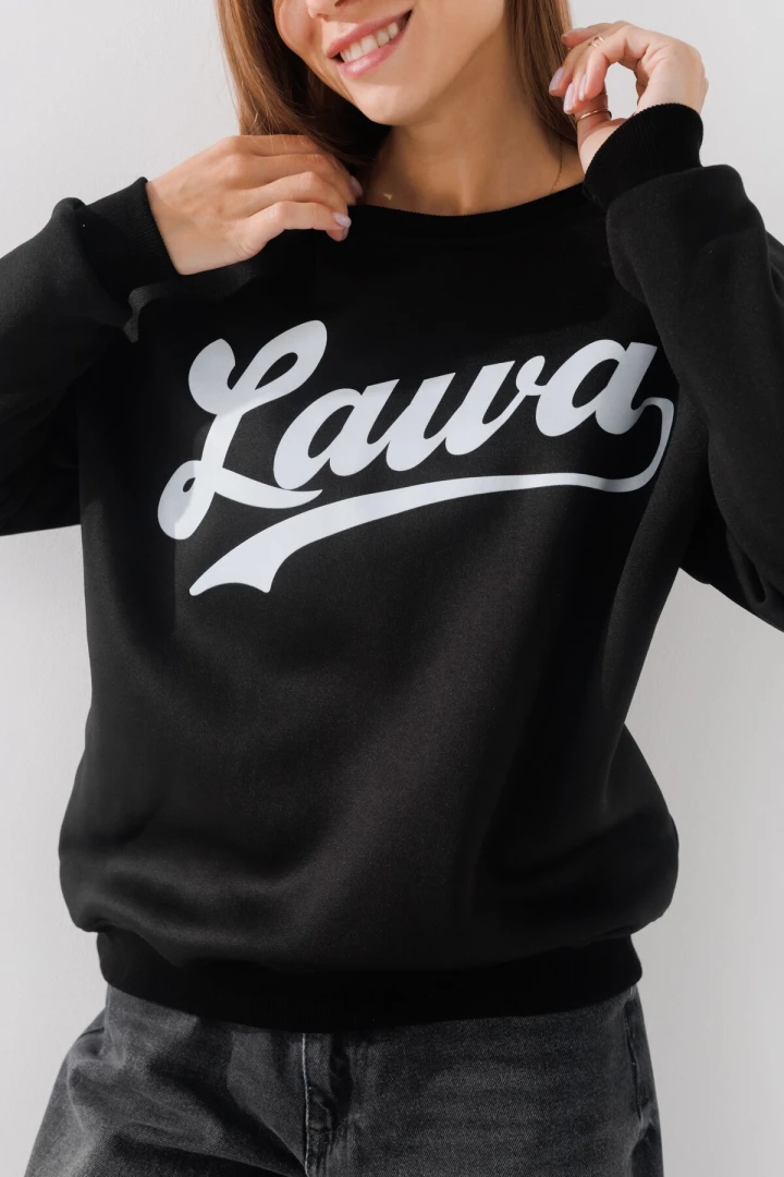Cвітшот з принтом жіночий LAWA P-WB02371 XS Чорний  Фото №1