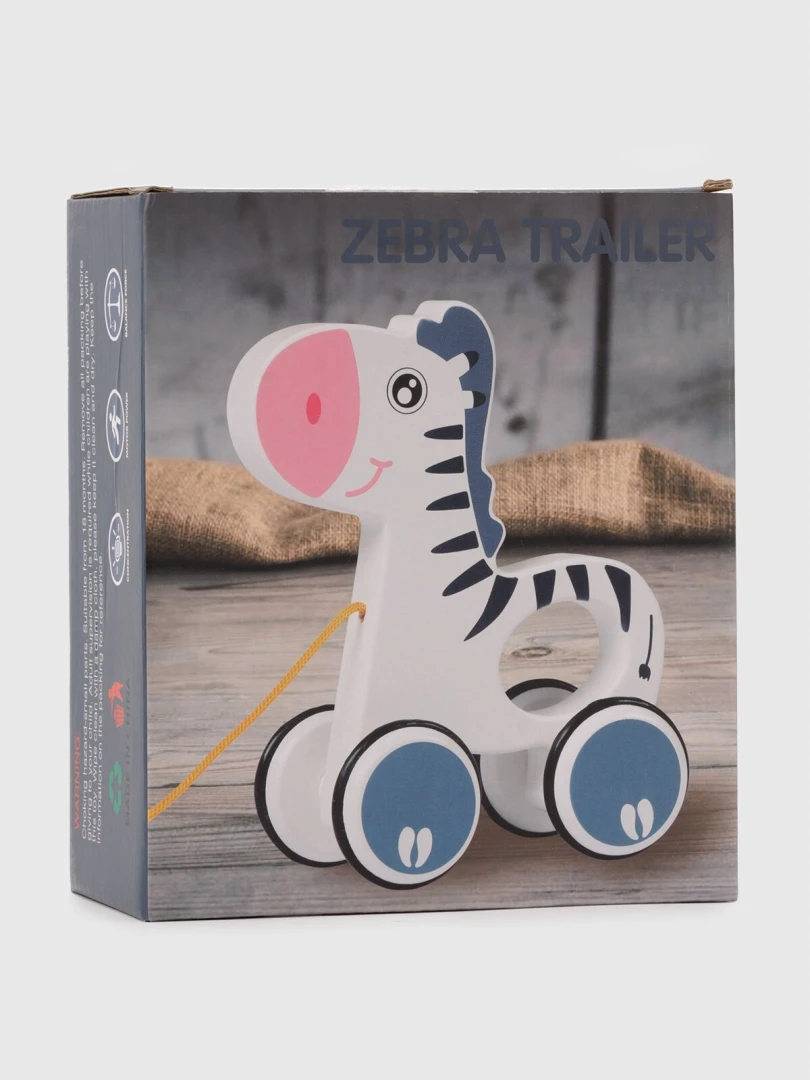 Деревянная игрушка каталочка Зебра YMY869 Разноцветный (2000990542519)  Фото №2