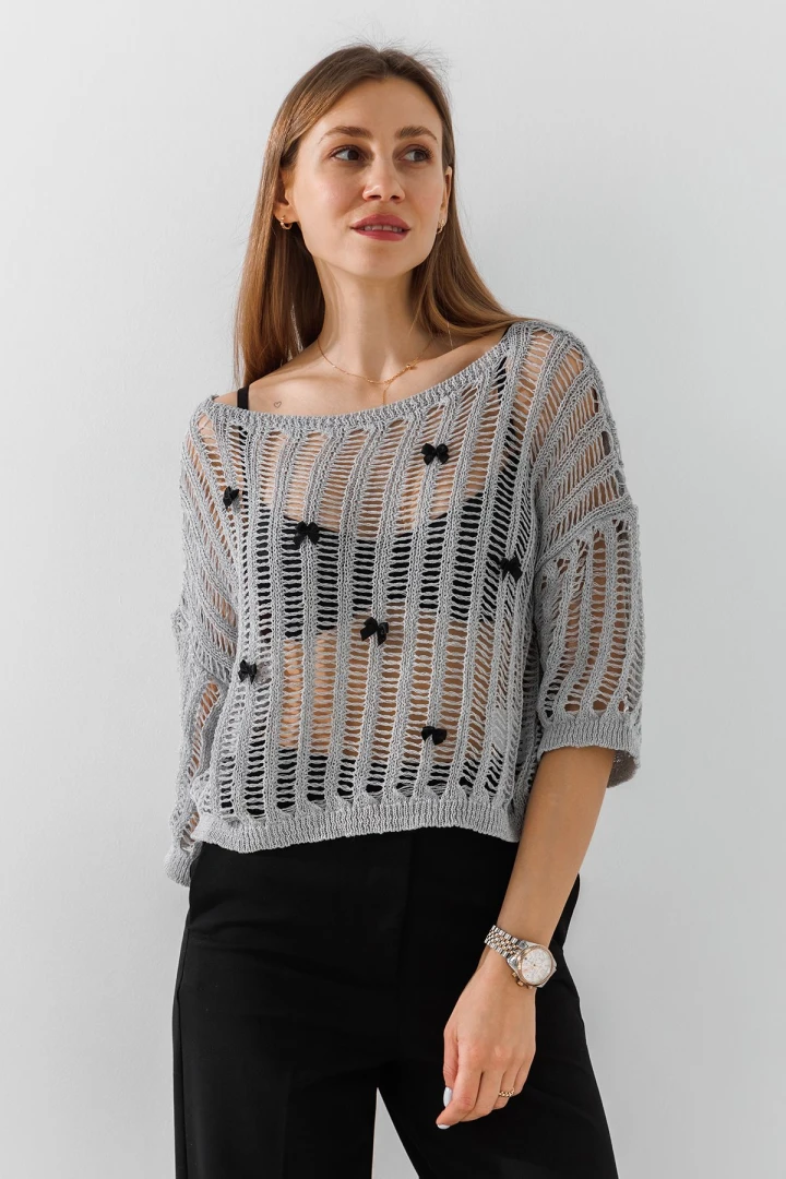 Джемпер однотонный женский Park karon 8277 One Size Серый