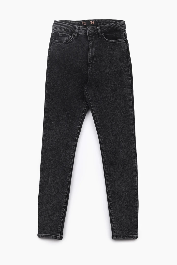 Джинсы Slim Fit женские On me 3103 baza 32 Темно-серый (2000989542063D)  Фото №4