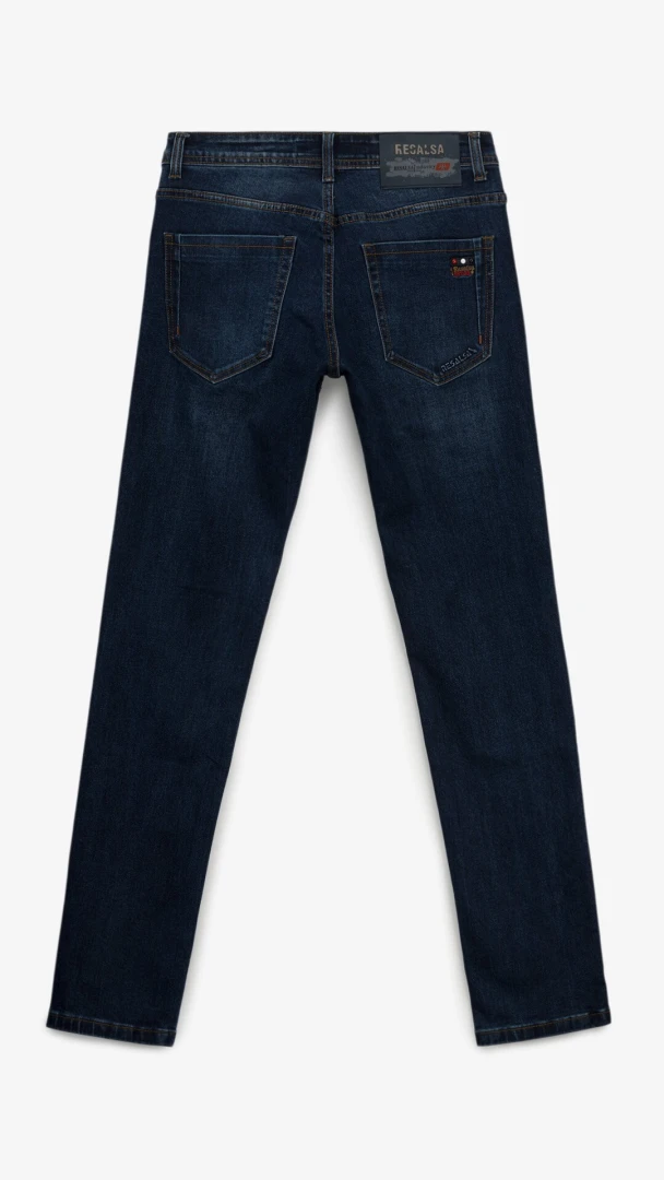 Джинси Slim Fit однотонні чоловічі RB0081DT 27 Темно-синій  Фото №3