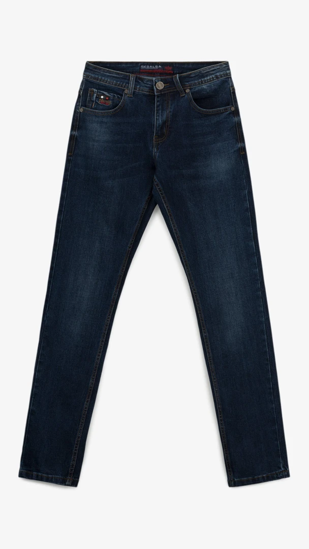 Джинси Slim Fit однотонні чоловічі RB0081DT 27 Темно-синій