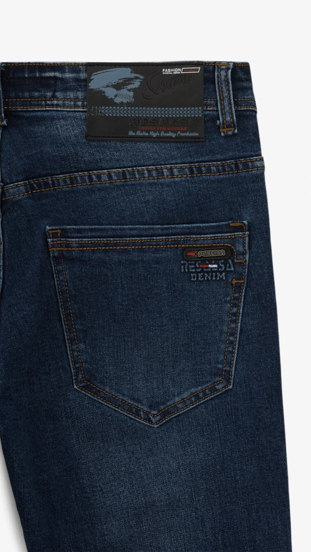 Джинси Slim Fit однотонні чоловічі RB0082DT 27 Темно-синій  Фото №1