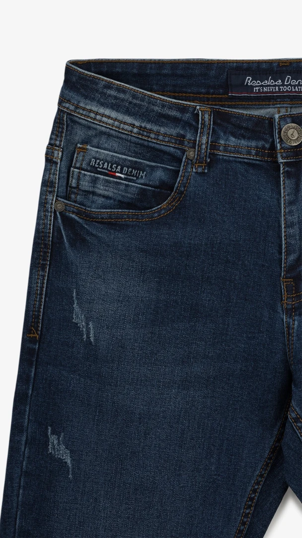 Джинси Slim Fit однотонні чоловічі RB0082DT 27 Темно-синій  Фото №0