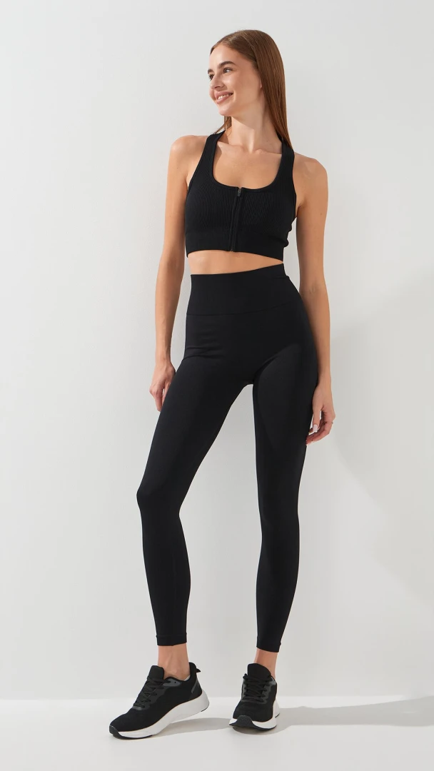 Фитнес лосины однотонные женские  6208 3XL Черный