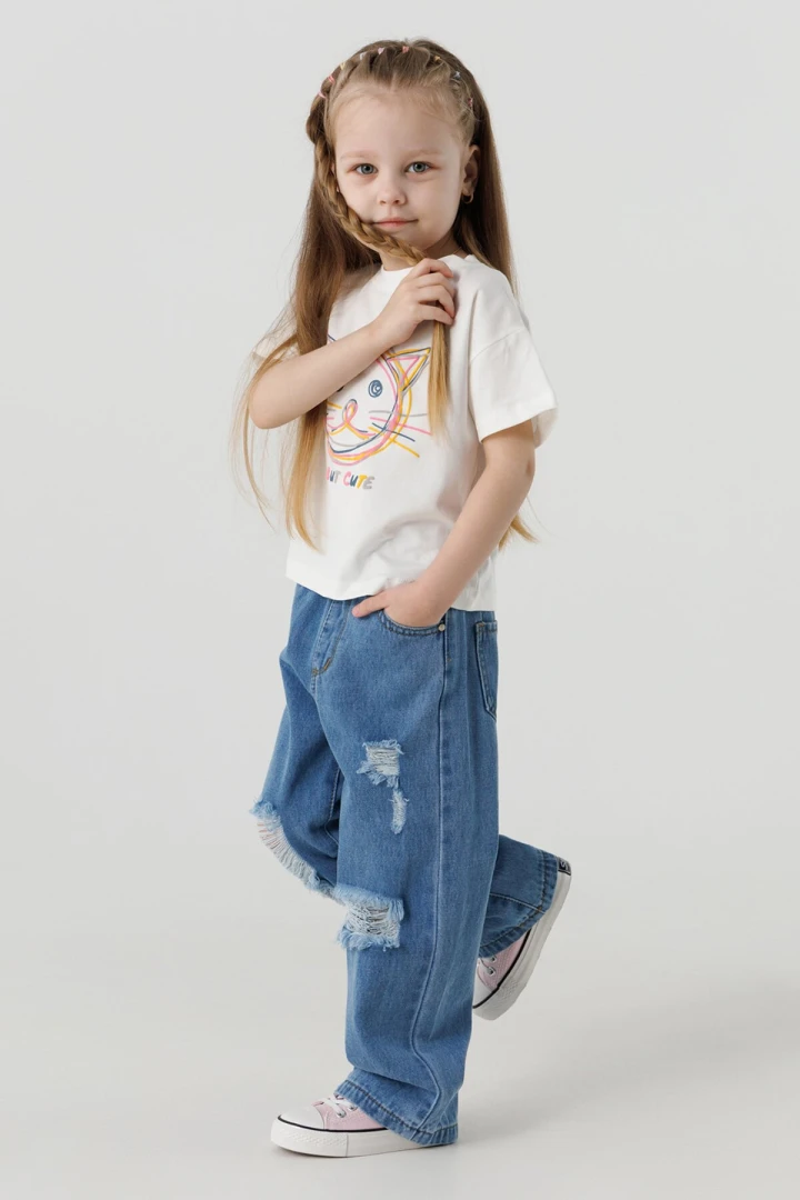 Футболка для дівчинки First Kids 0914 104 см Молочний  Фото №2