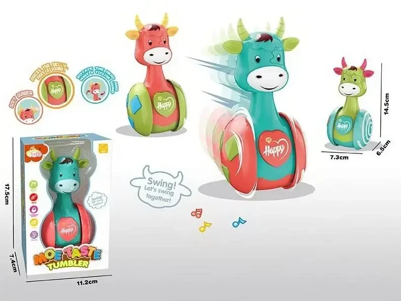 Игрушка неваляшка Коровка 8118A Зеленый