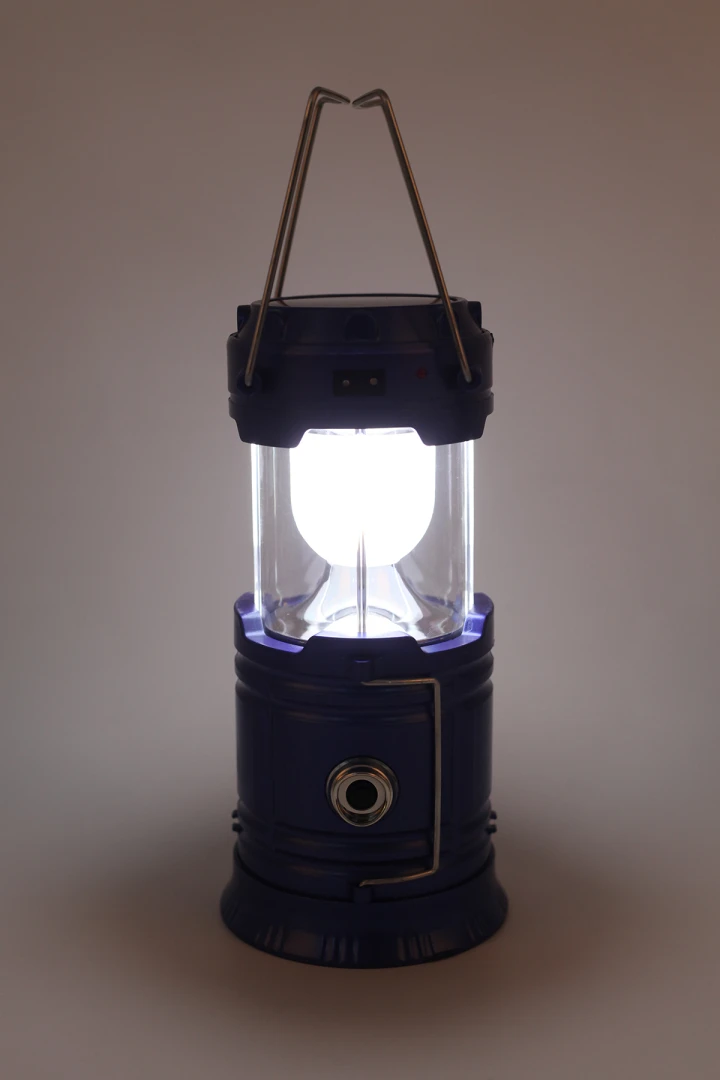 Кемпинговый LED фонарь, Синий MH-5800T с USB аккумуляторный с солнечной панелью MH-5800T (2000989474296)  Фото №3