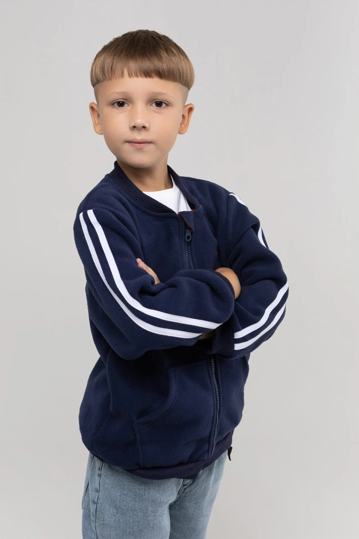 Кофта однотонна для хлопчика Lizi 901 92 см Темно-синій (2000989834786W)  Фото №1