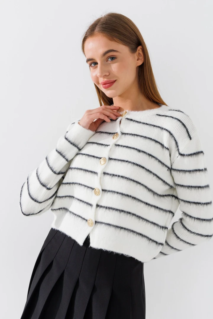 Кофта з візерунком жіноча 4627 One Size Біло-чорний