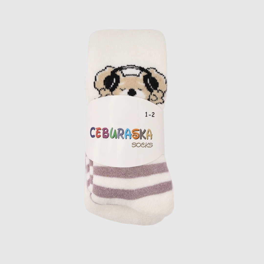 Колготи для дівчинки Ceburahka Мишка 5-6 років Молочний (2000990258472D)  Фото №3