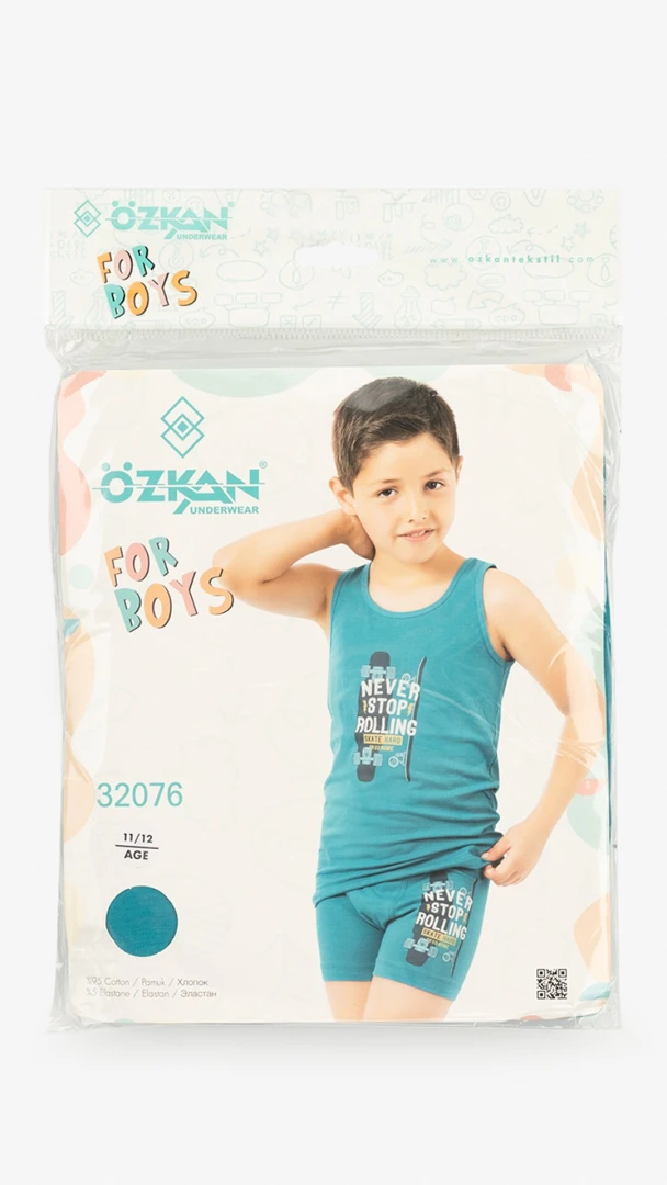 Комплект майка+труси для хлопчика OZKAN 32076 9-10 років Бірюзовий  Фото №6