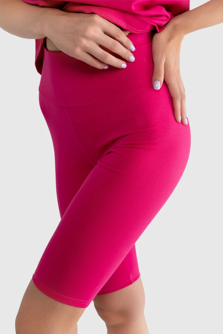 Костюм однотонний жіночий LAWA CTM WBC02312 футболка + шорти XS Малиновий  Фото №3