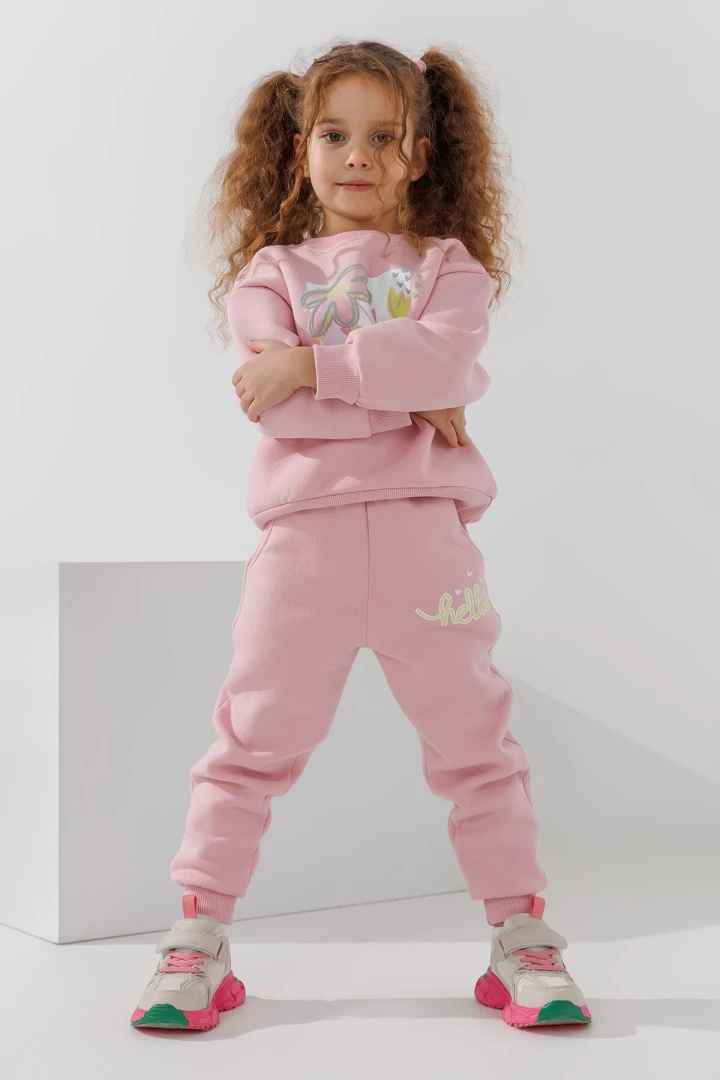 Костюм світшот+штани для дівчинки First Kids 50 92 см Рожевий  Фото №0