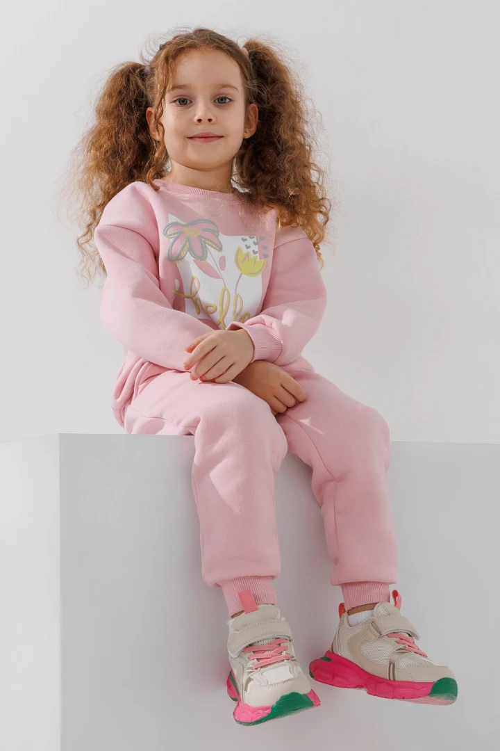 Костюм світшот+штани для дівчинки First Kids 50 92 см Рожевий