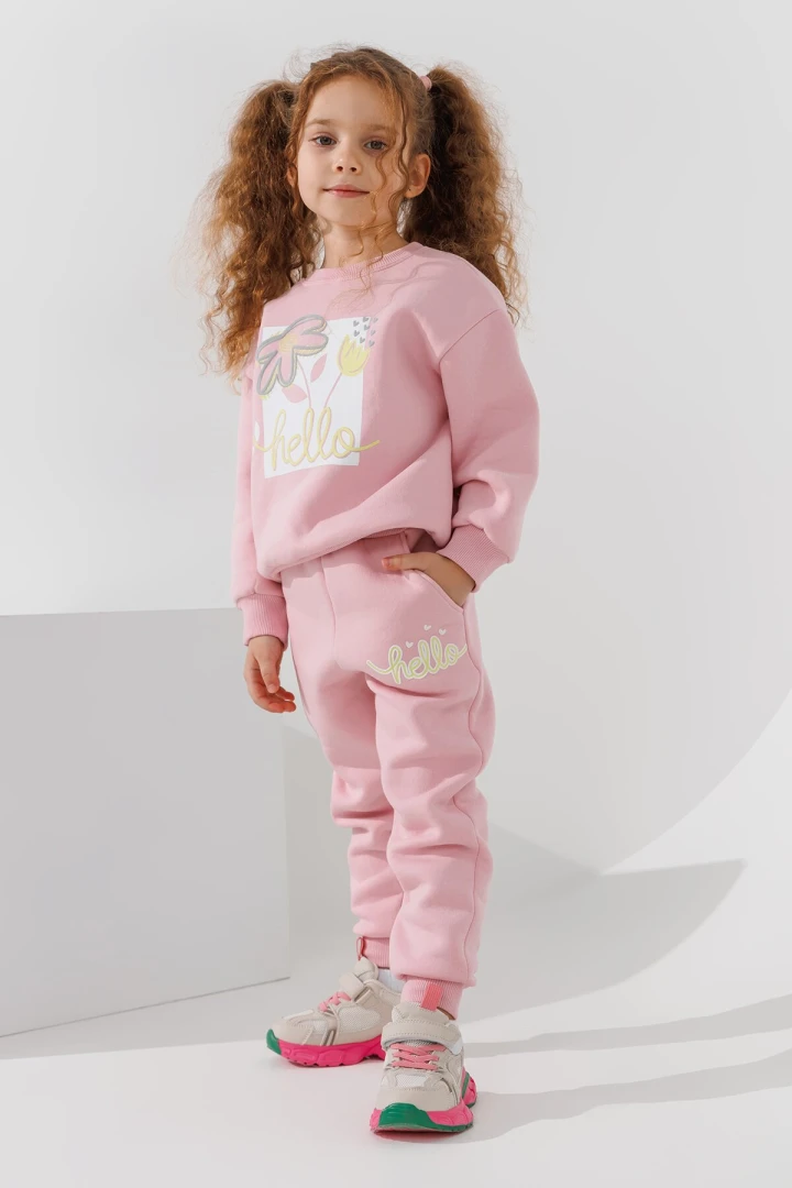 Костюм світшот+штани для дівчинки First Kids 50 92 см Рожевий  Фото №2