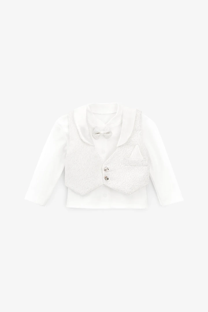Костюм святковий для хлопчика Mini Papi 0215 56 см Молочний  Фото №9