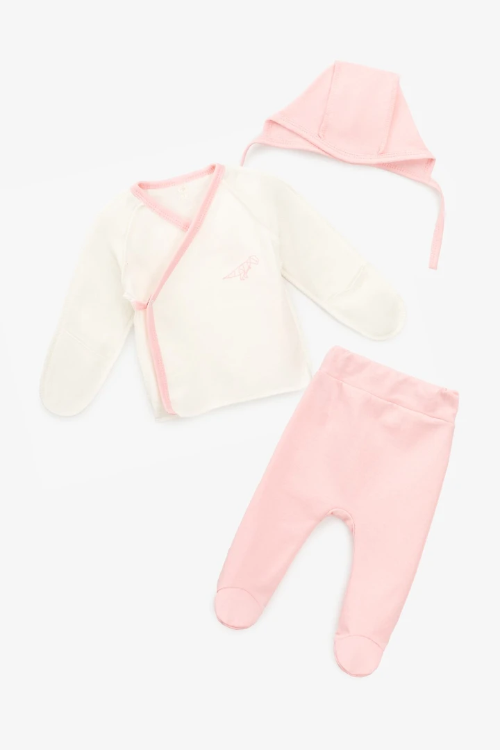 Костюм розпашенка+повзунки+шапка для малюків Baby Life А-305 68 см Рожево-молочний