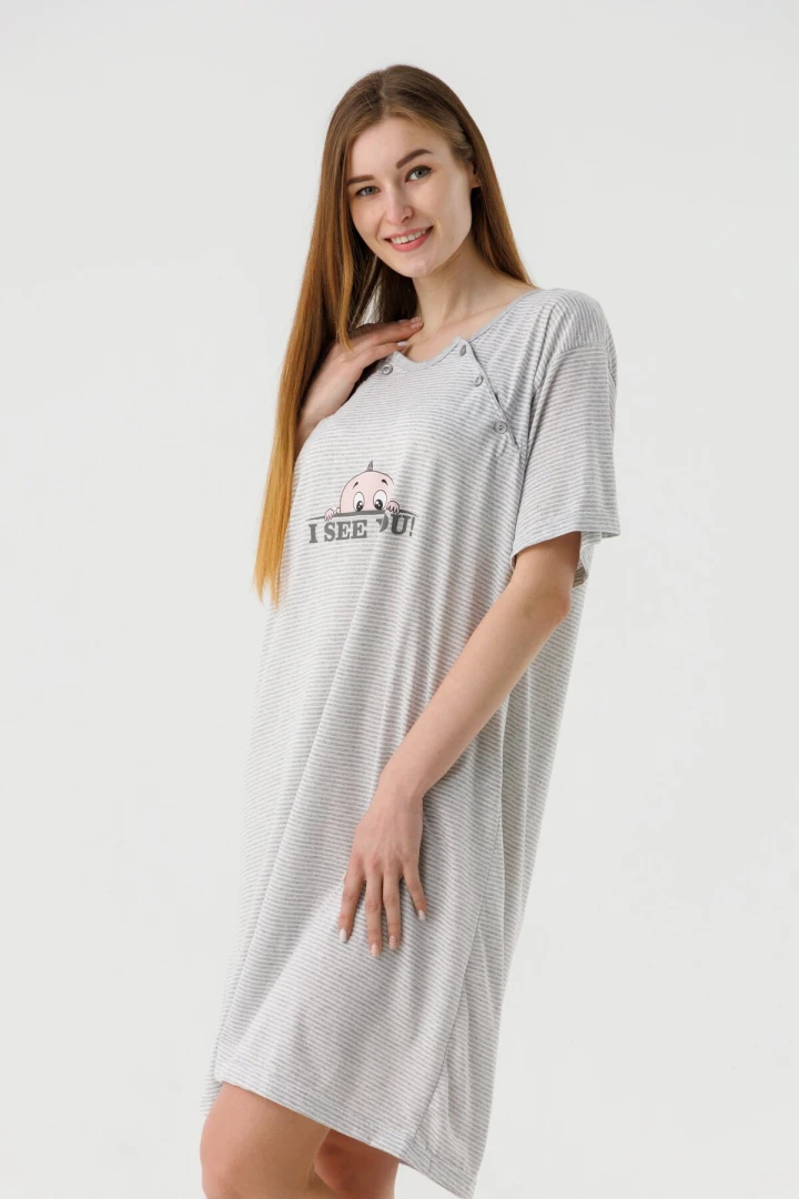 Нічна сорочка для годуючих Sevgi 3187 2XL Сірий