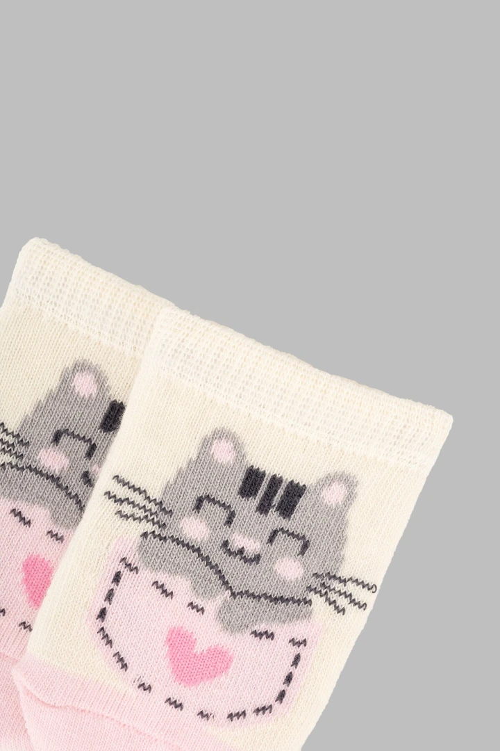 Шкарпетки для дівчинки VT Socks ШДК024-1750 Киця 8-10 Молочний (2000903556275A)  Фото №2
