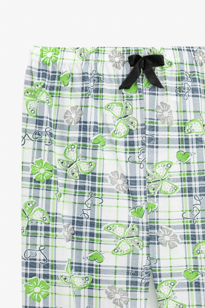 Пижама низ штаны женские Butterflies green M Бело-зеленый  Фото №0