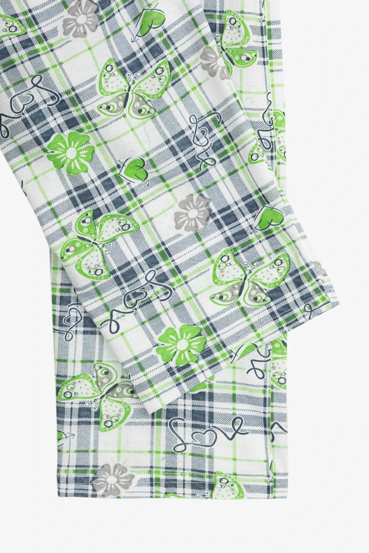 Пижама низ штаны женские Butterflies green M Бело-зеленый  Фото №1