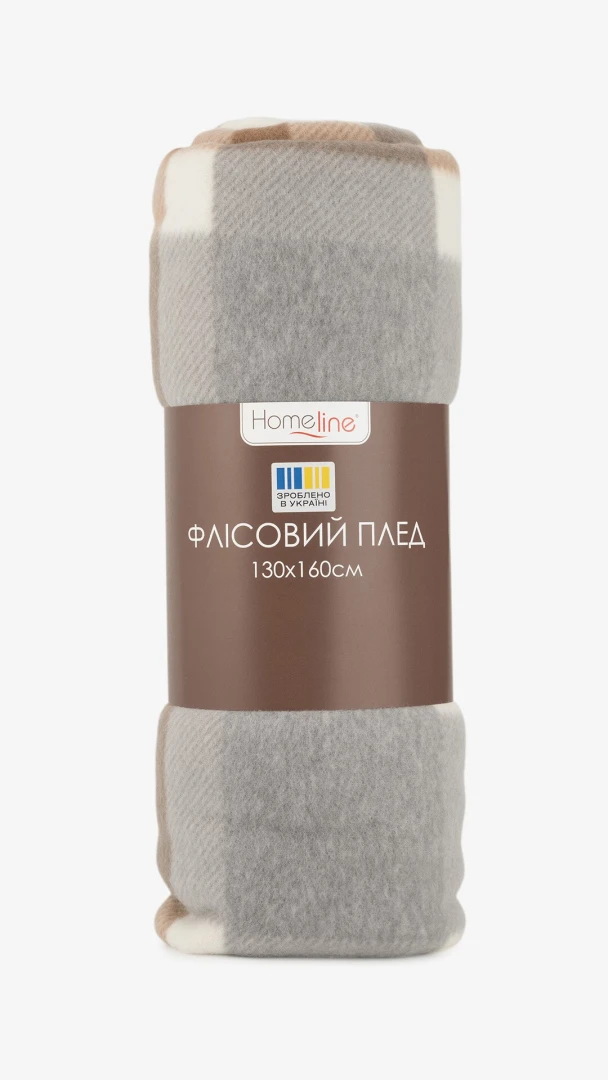 Плед флисовый с принтом Полар 181249 130х160 см Серо-бежевый  Фото №2
