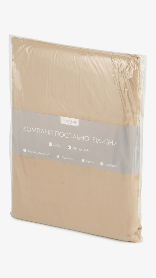 Постельное белье Двуспальное HOME LINE 173951 200 х 215 см Бежевый  Фото №2