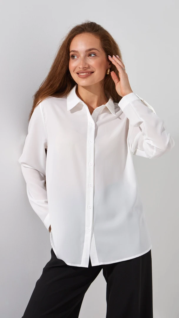 Рубашка однотонная женская On me D2777 2XL Молочный