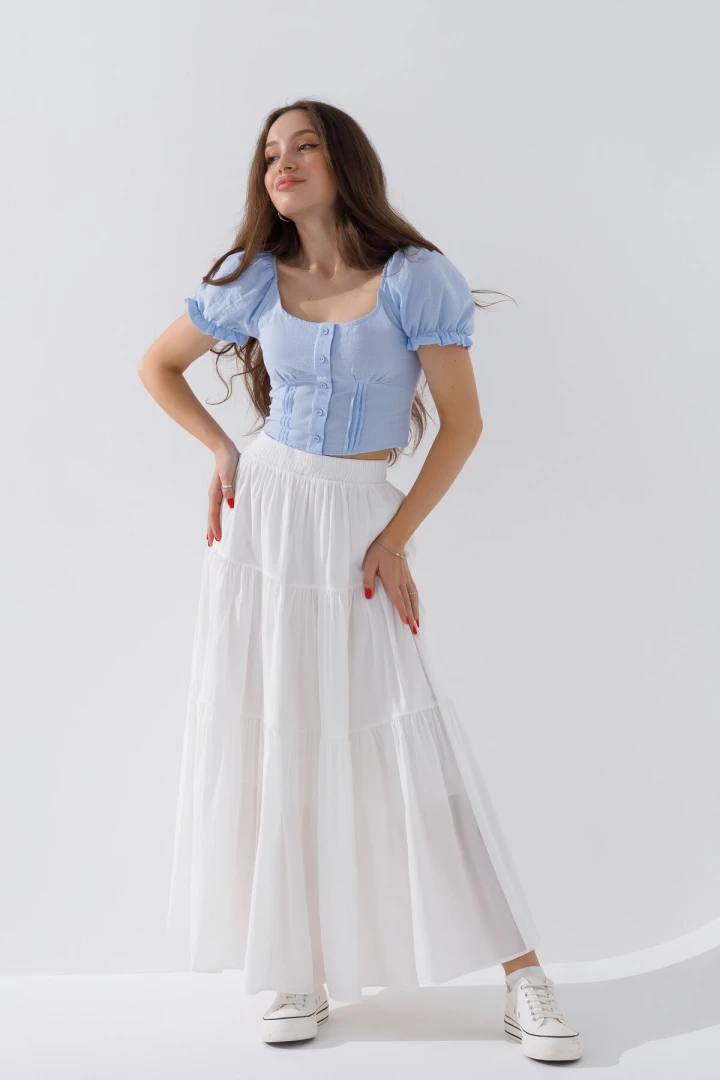 Спідниця однотонна жіноча 3301 One Size Білий  Фото №0